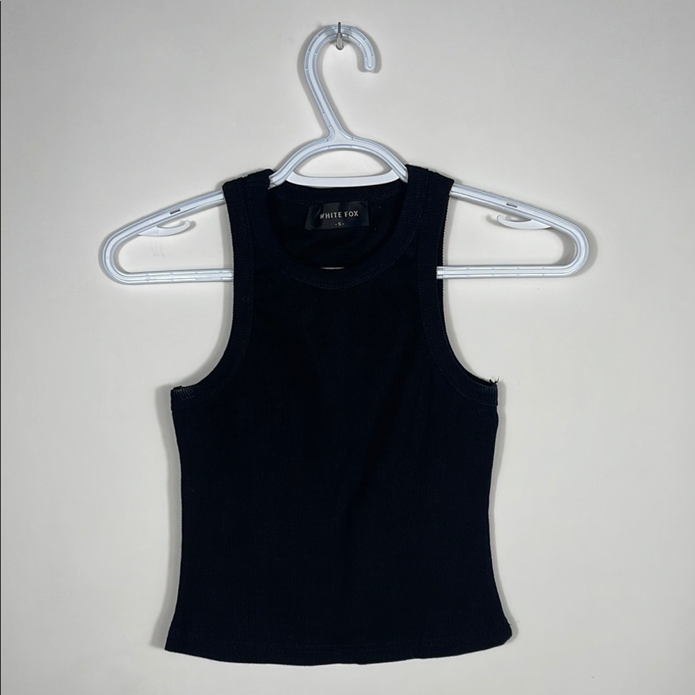 White Fox Ribbed Tank Top